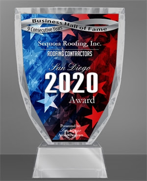 Sequoia Roofing 2020 San Diego Business Hall of Fame