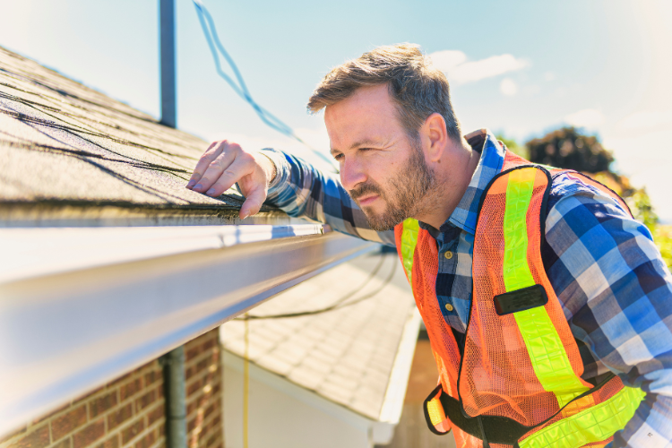 San Diego roofer inspecting roof for water damage