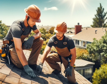 El Cajon roofing contractor checking roof shingles

